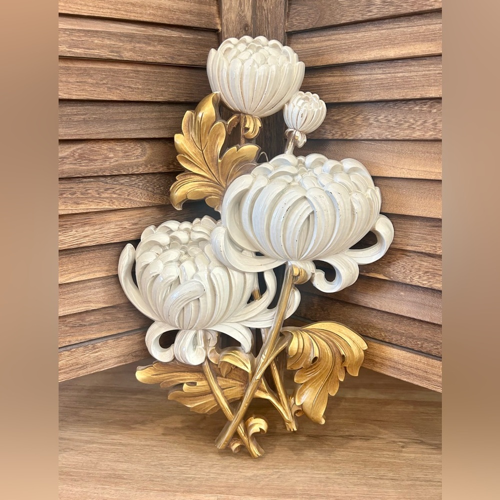 Vintage 1962 Homco Peonies Wall Hanging # B4460